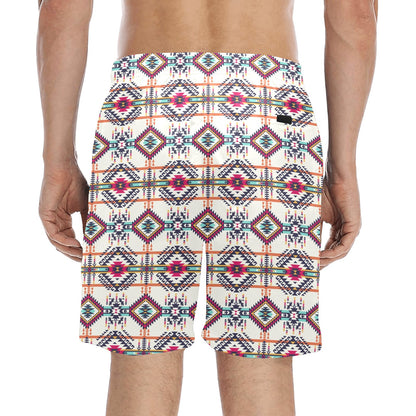 Indian Navajo Art Themed Design Print Men's Swim Trunks Beach Shorts
