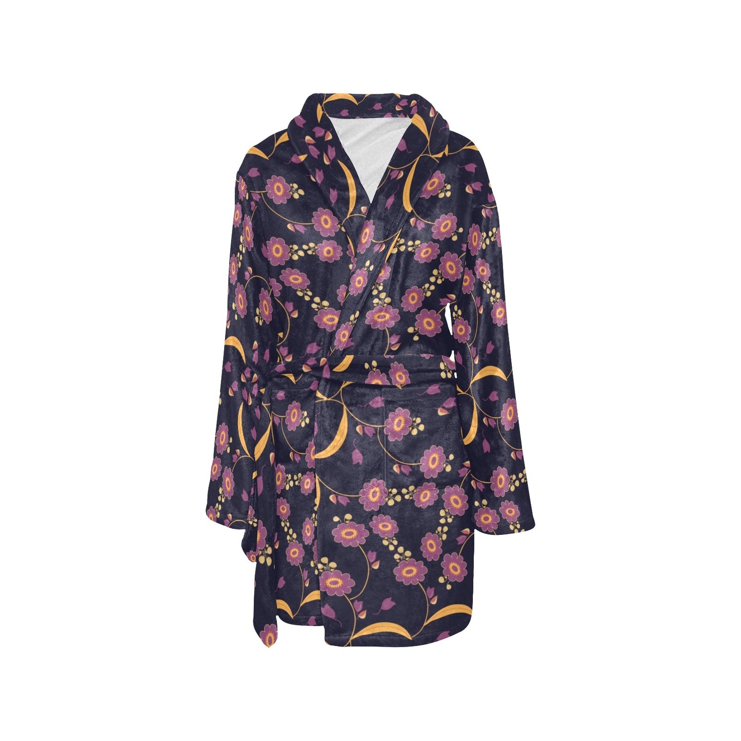 Anemone Pattern Print Design AM012 Women's Fleece Robe