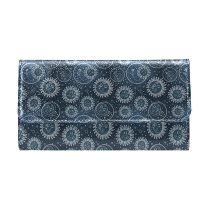 Sun Moon Tattoo Design Themed Print Women's Trifold Wallet