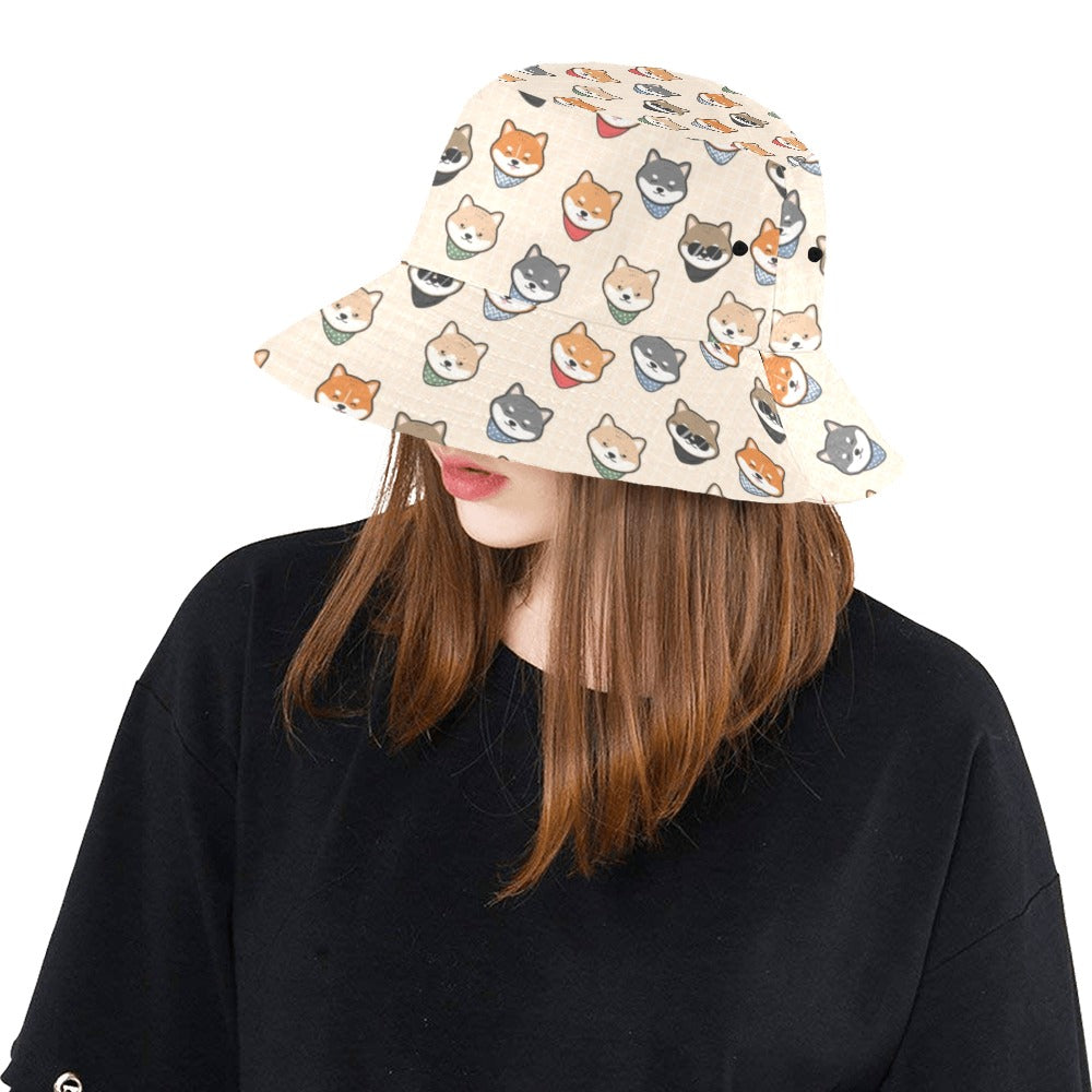 Shiba Inu Print Design LKS3010 Unisex Bucket Hat