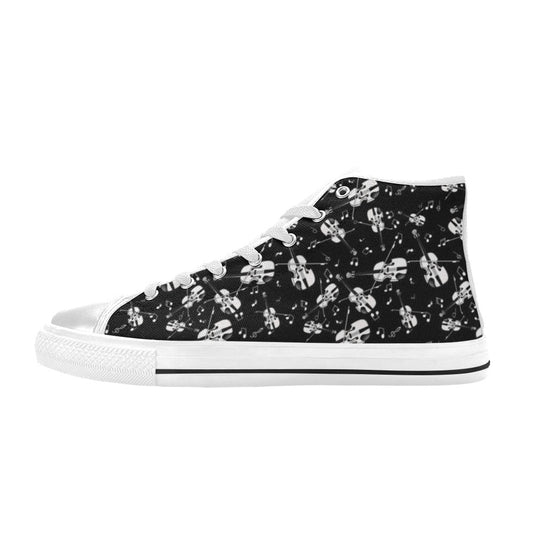 Violin Print Design LKS404 Men's High Top Canvas Shoes