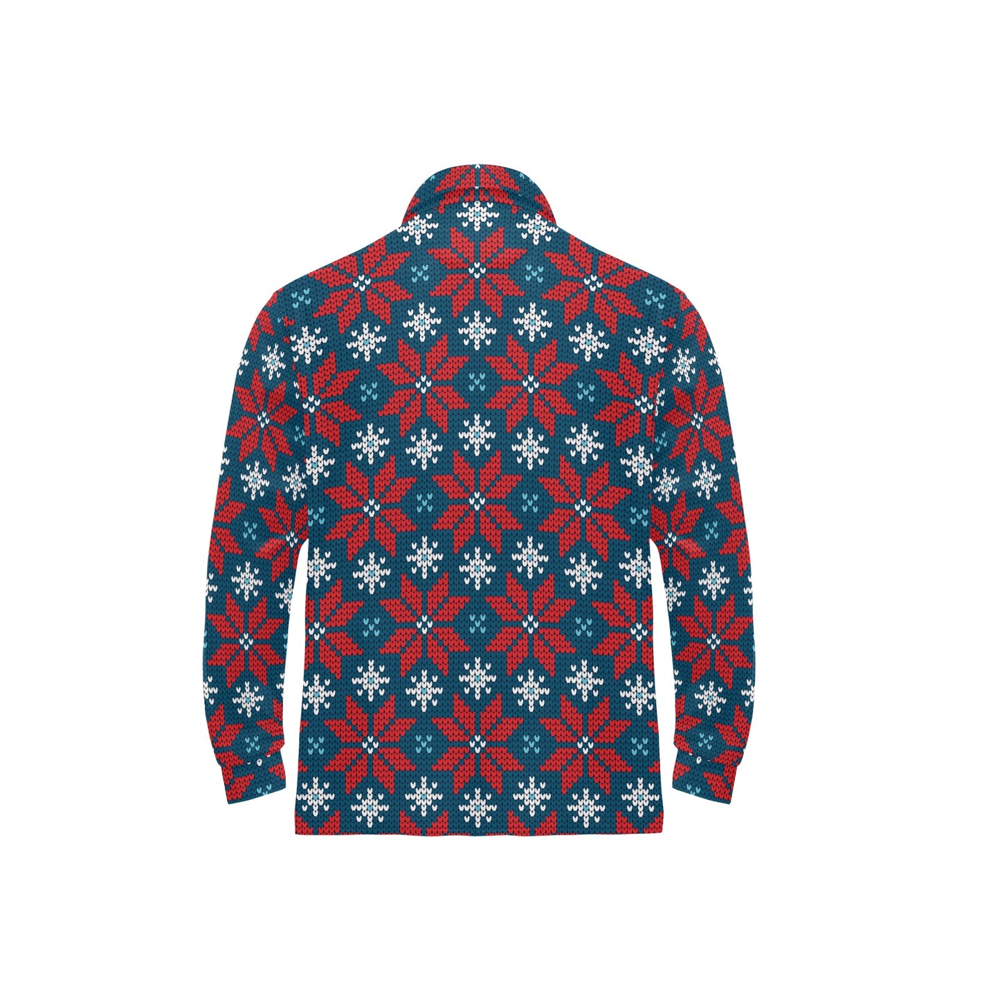Poinsettia Pattern Print Design A02 Long Sleeve Polo Shirt For Men's