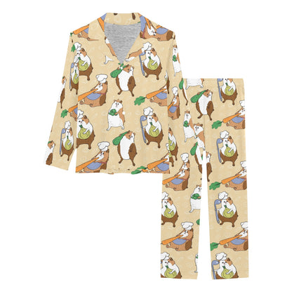 Guinea Pig Pattern Print Design 03 Women's Long Pajama Set