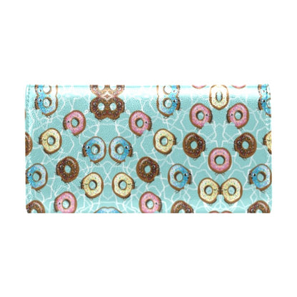 Emoji Donut Print Pattern Women's Trifold Wallet