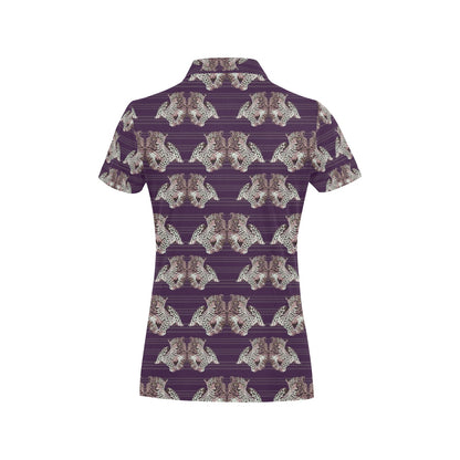 Leopard Pattern Print Design 01 Women's Polo Shirt
