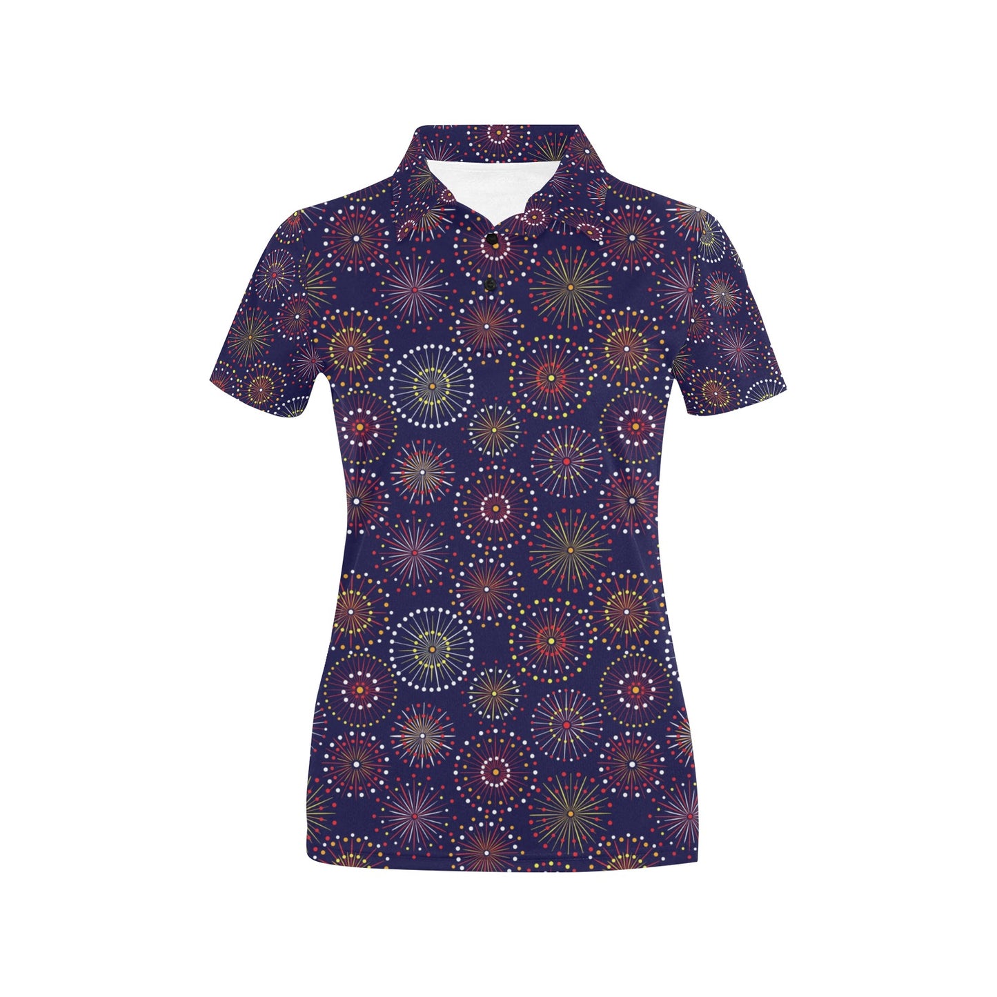 Firework Flower Style Print Design LKS302 Women's Polo Shirt