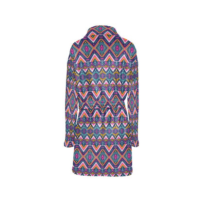 Indian Navajo Pink Themed Design Print Women's Fleece Robe