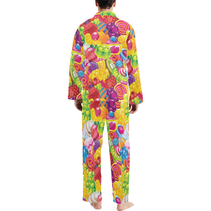 Candy Pattern Print Design CA01 Men's Long Pajama Set