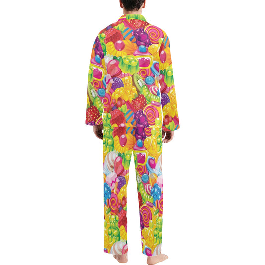 Candy Pattern Print Design CA01 Men's Long Pajama Set