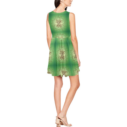 Celtic Pattern Print Design 05 Sleeveless Dress