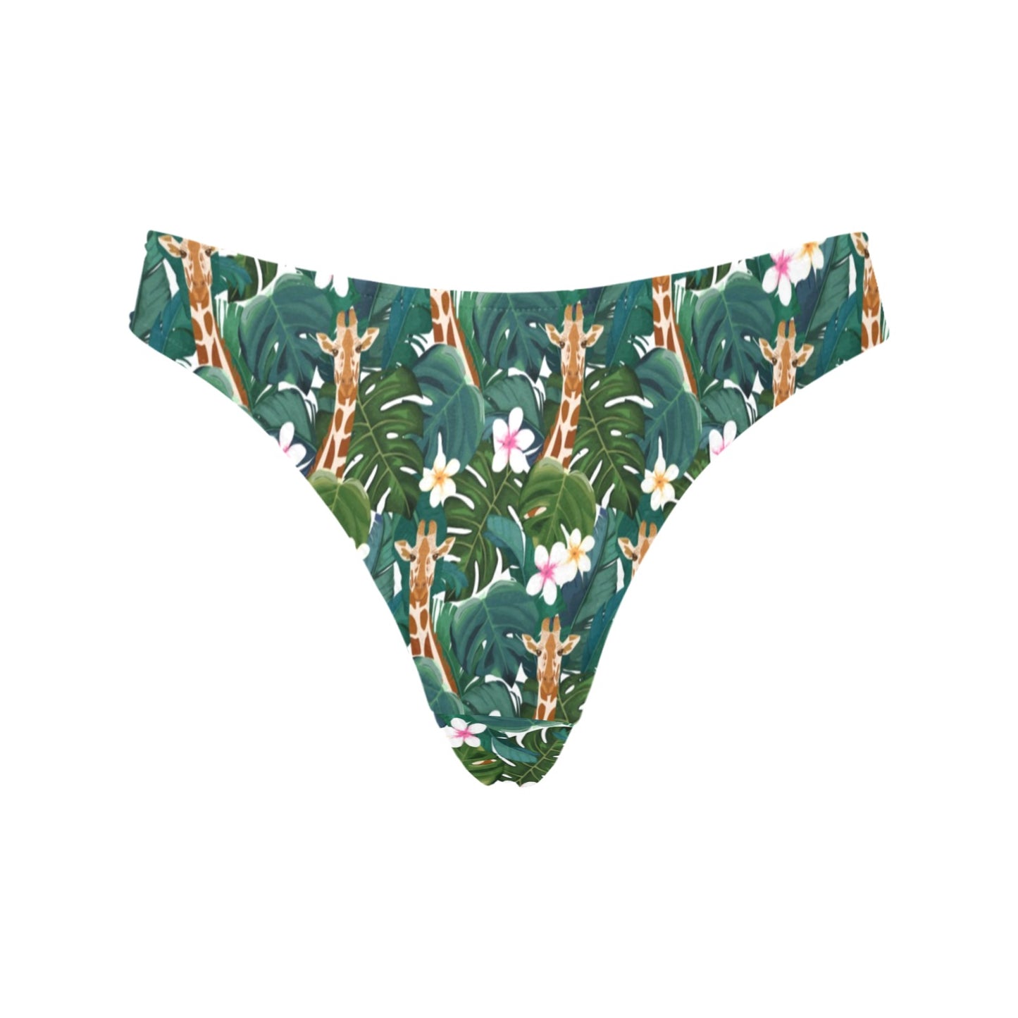 Giraffe Jungle Design Print Women's Thongs