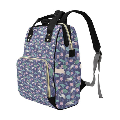 Water Lily Print Design LKS306 Diaper Bag Backpack