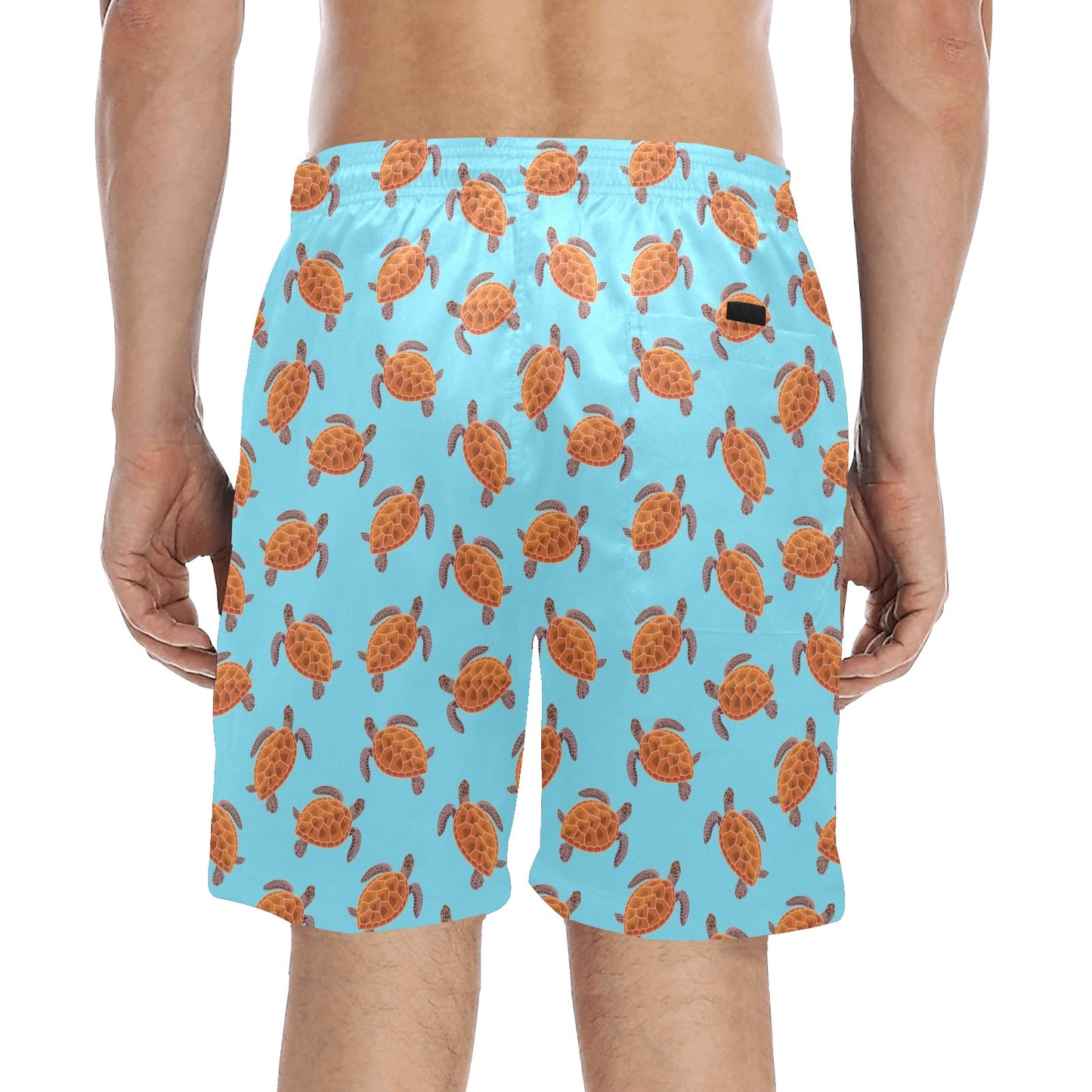 Brow Sea Turtle Print Pattern Men's Swim Trunks Beach Shorts