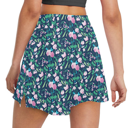 Sweet Pea Print Design LKS303 17" Golf & Pickleball Skort with Pockets