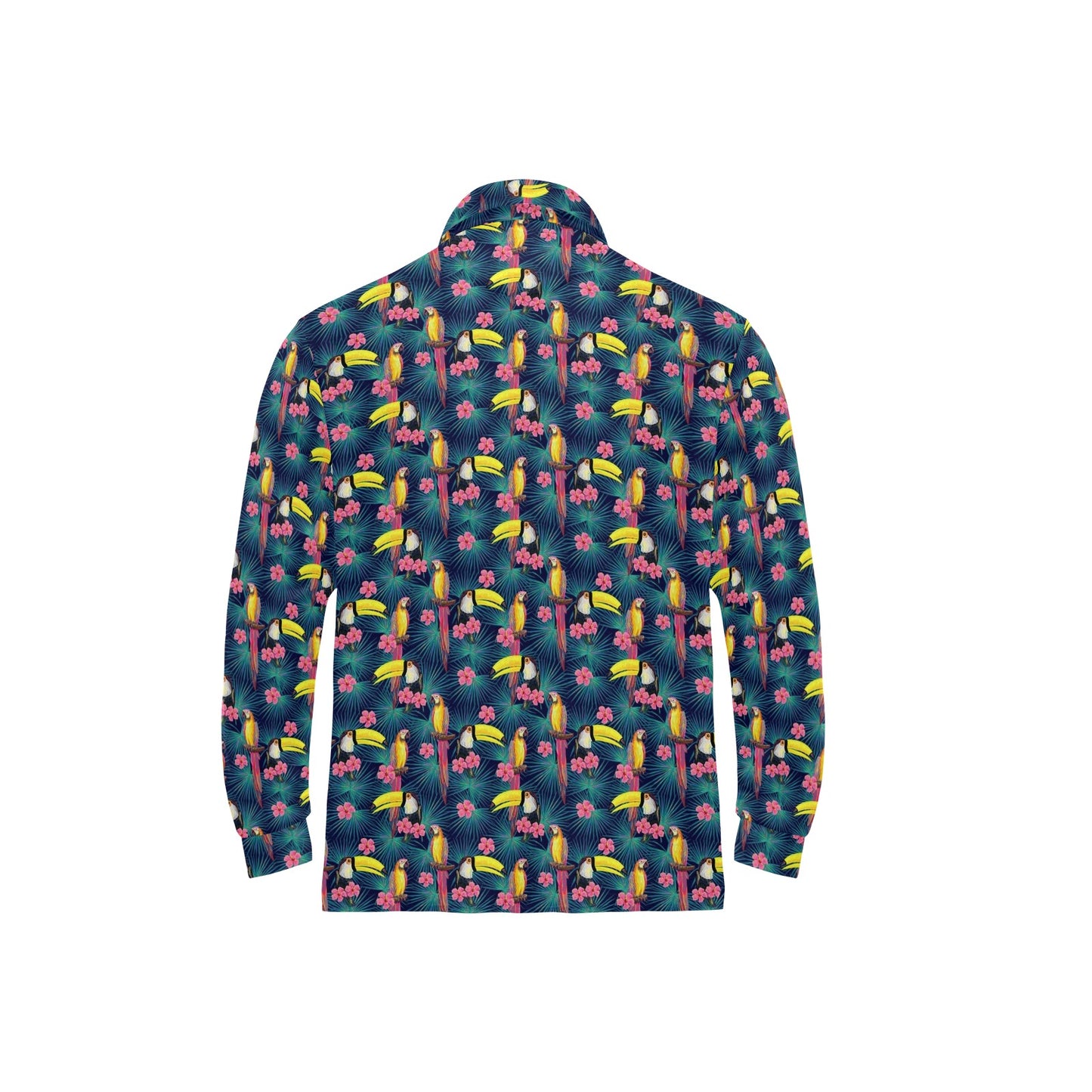 Toucan Parrot Design Long Sleeve Polo Shirt For Men's