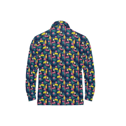 Toucan Parrot Design Long Sleeve Polo Shirt For Men's