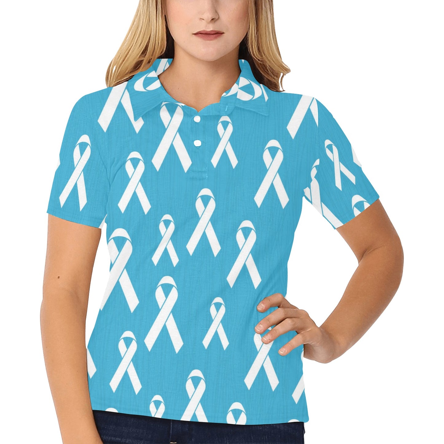 Liver cancer Pattern Print Design 01 Women's Polo Shirt
