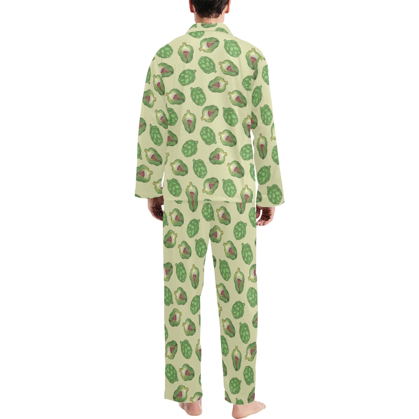 Artichoke Pattern Print Design 03 Men's Long Pajama Set