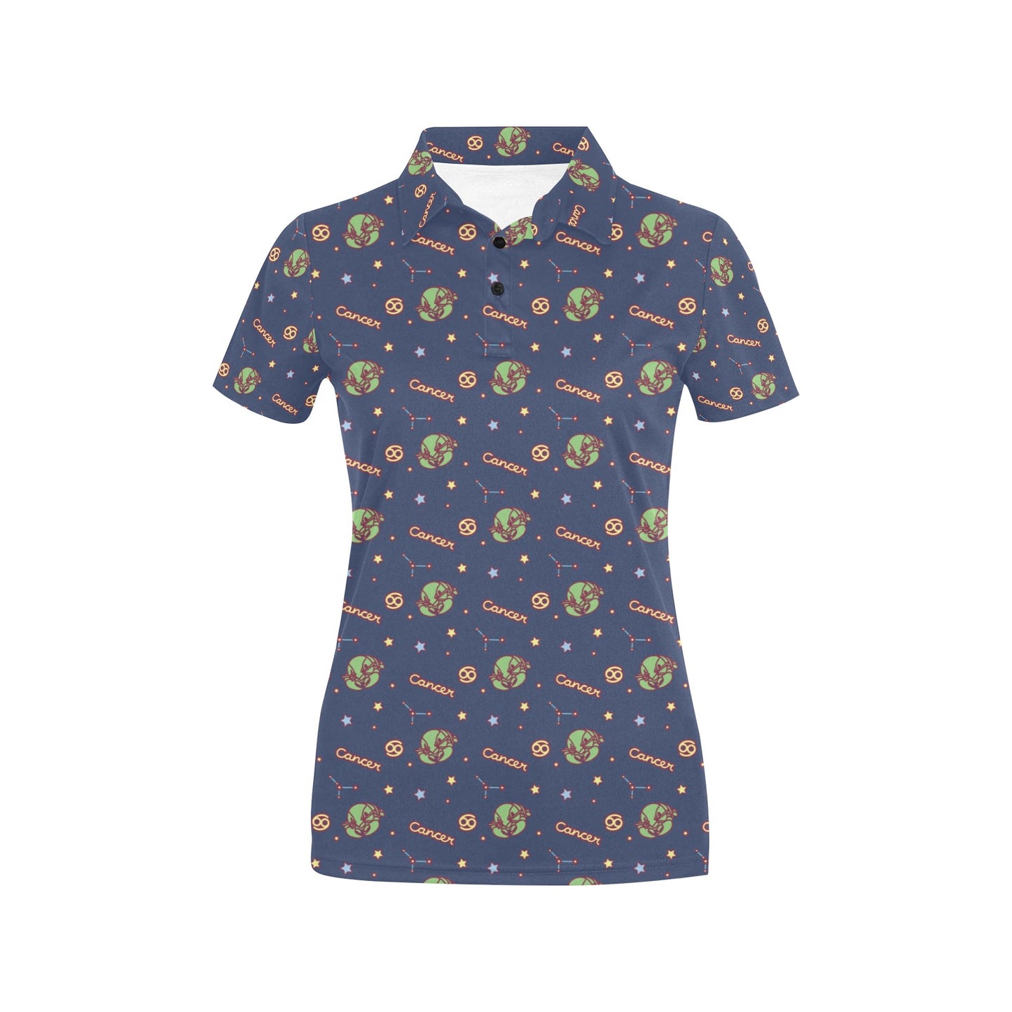 Cancer Zodiac Pattern Print Design 03 Women's Polo Shirt