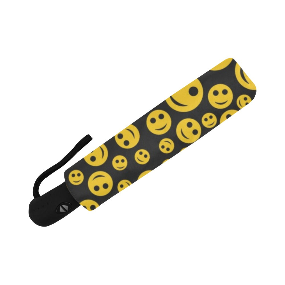 Smiley Face Emoji Print Design LKS304 Anti-UV Automatic Umbrella