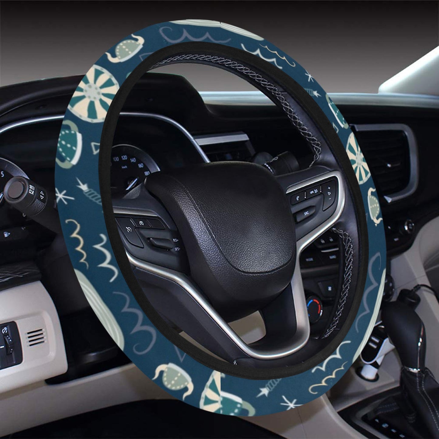 Vikings Print Design LKS305 Steering Wheel Cover with Elastic Edge