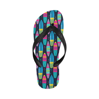 Surfboard Colorful Print Design LKS302 Flip Flops