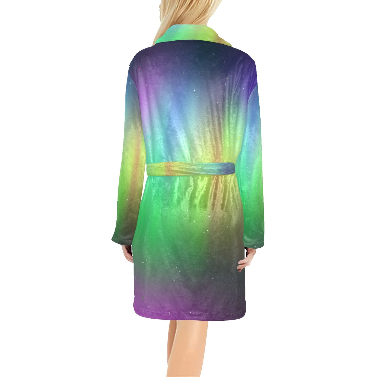 Aurora Borealis Pattern Print Design 03 Women's Fleece Robe