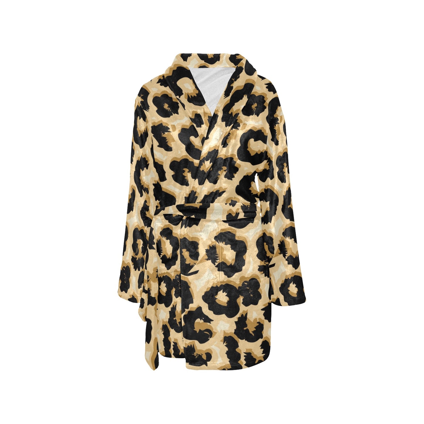 Jaguar Skin Pattern Print Design 02 Women's Fleece Robe