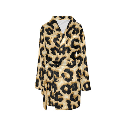 Jaguar Skin Pattern Print Design 02 Women's Fleece Robe