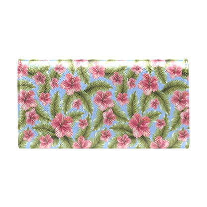 Tropical Flower Print Design LKS301 Women's Trifold Wallet