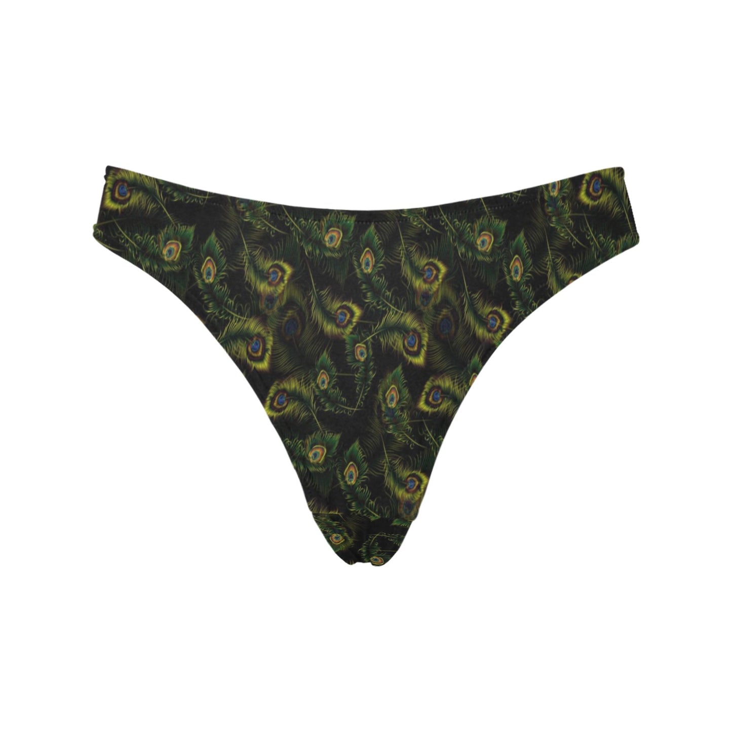 Peacock Feather Pattern Design Print Women's Thongs