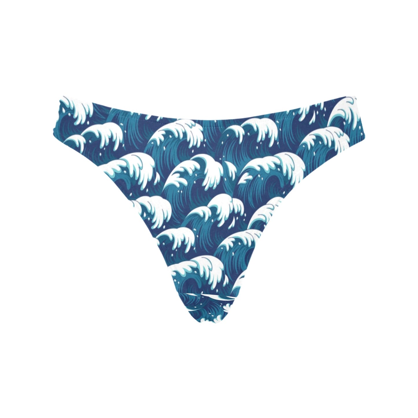 Ocean Wave Pattern Print Women's Thongs
