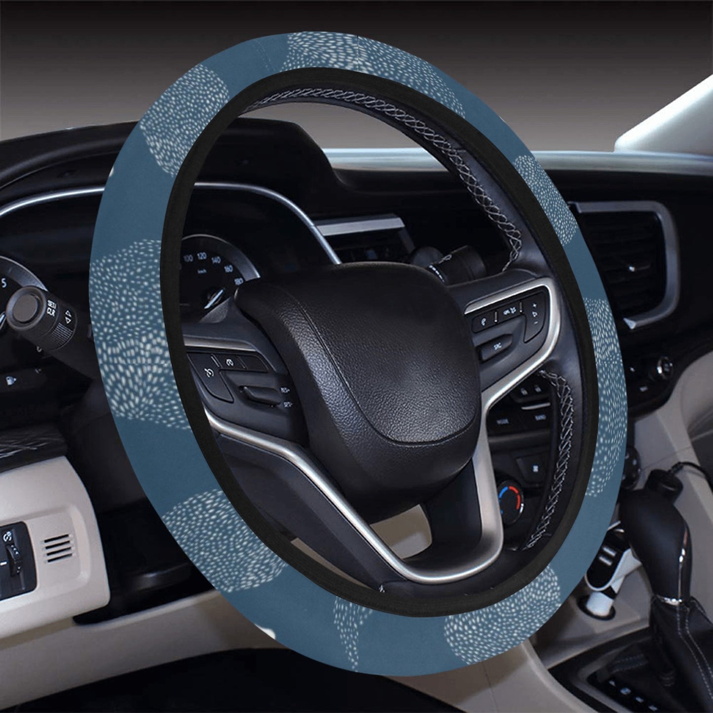 Guinea Fowl Print Design LKS401 Steering Wheel Cover with Elastic Edge