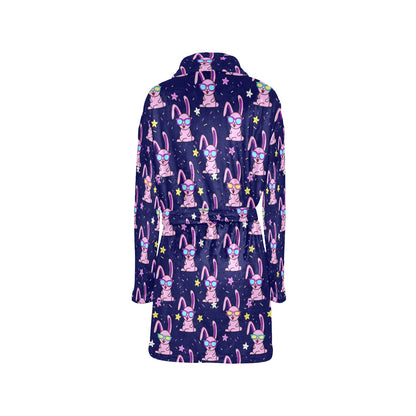 Rabbit Baby Pattern Print Design RB015 Women's Fleece Robe