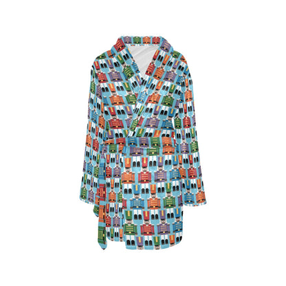 Nutcracker Pattern Print Design A02 Women's Fleece Robe