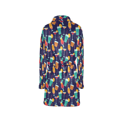 Cocktail Pattern Print Design 06 Women's Fleece Robe
