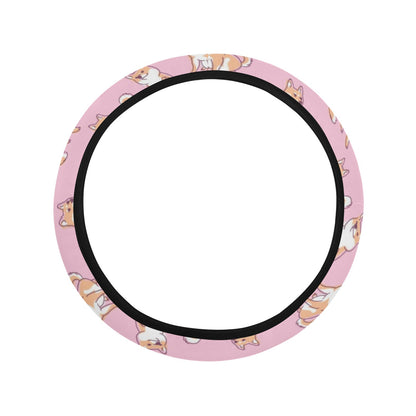 Shiba Inu Print Design LKS303 Steering Wheel Cover with Elastic Edge