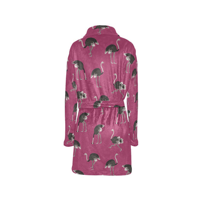 Emu Pattern Print Design 02 Women's Fleece Robe