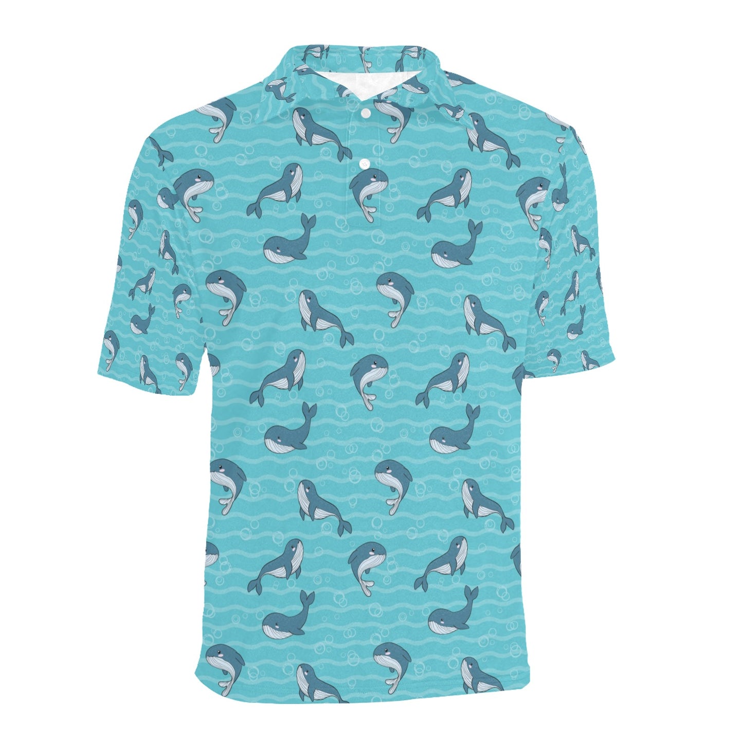 Whale Print Design LKS303 Men Polo Shirt