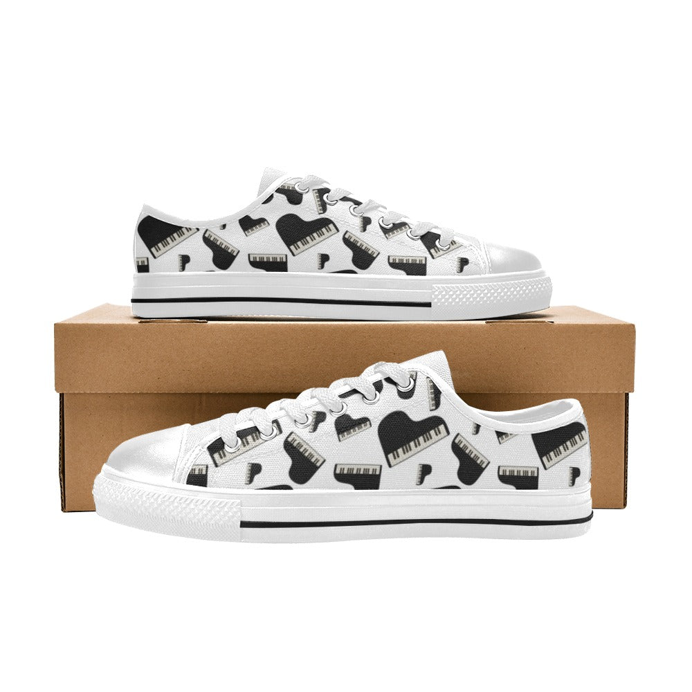 Piano Print Design LKS405 Women's White Low Top Shoes