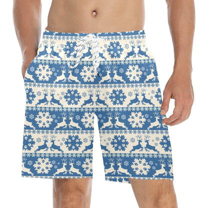 Reindeer Print Design LKS401 Men's Swim Trunks Beach Shorts