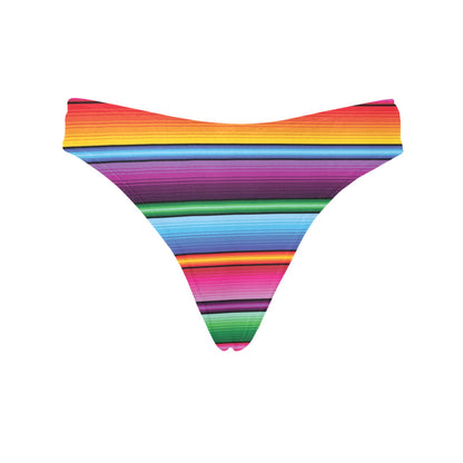 Mexican Blanket Colorful Print Pattern Women's Thongs