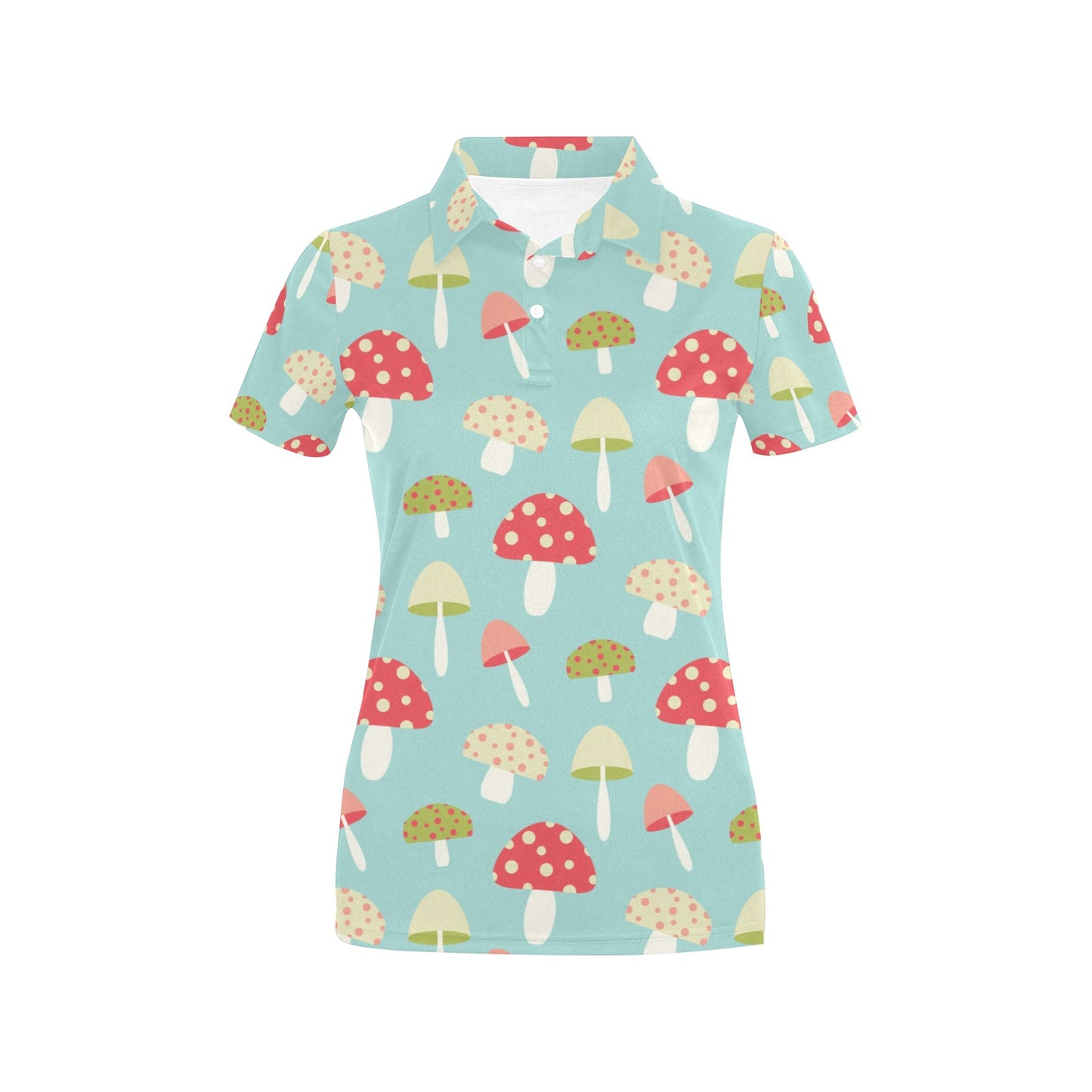 Mushroom Pattern Print Design A01 Women's Polo Shirt