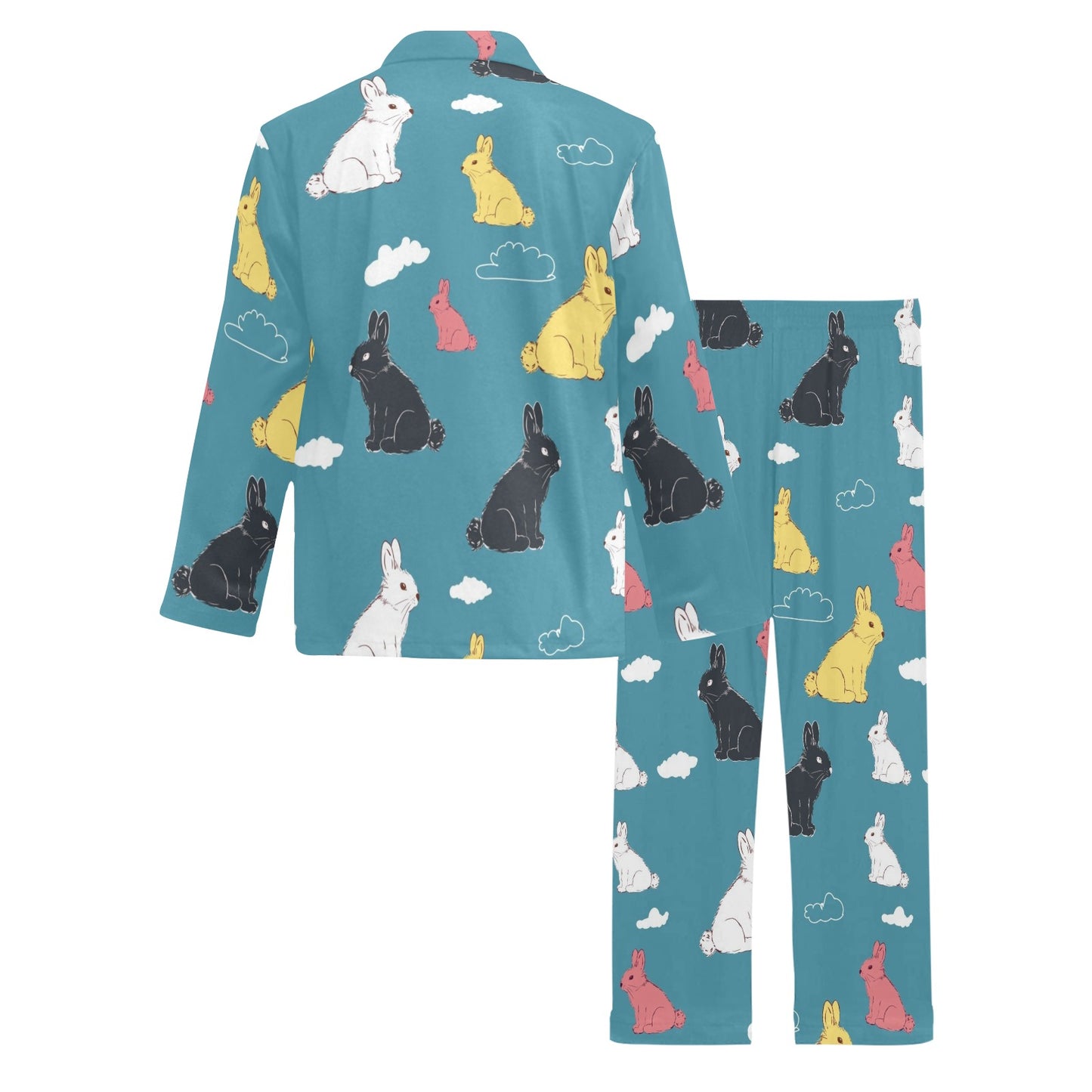 Rabbit Pattern Print Design RB014 Men's Long Pajama Set