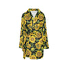 Sunflower Print Design LKS302 Women's Fleece Robe