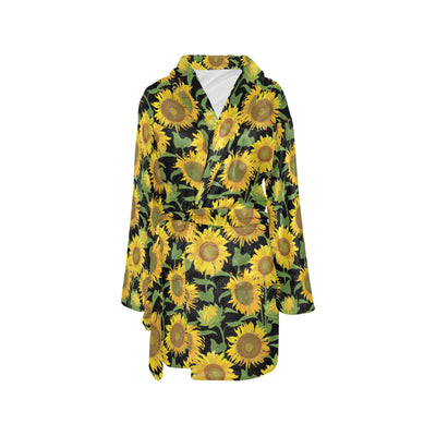 Sunflower Print Design LKS302 Women's Fleece Robe