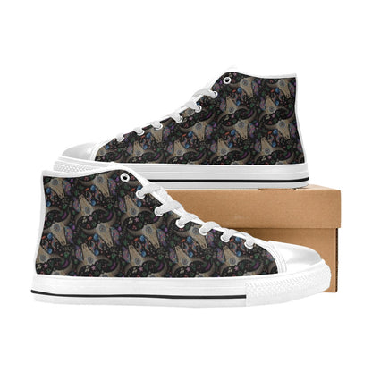 Buffalo Head Print Design LKS401 Men's High Top Canvas Shoes