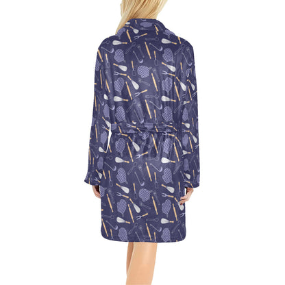 Cooking Kitchen Tools Pattern Print Design 04 Women's Fleece Robe