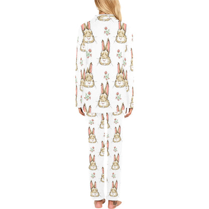Rabbit Pattern Print Design RB09 Women's Long Pajama Set