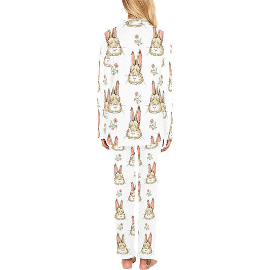 Rabbit Pattern Print Design RB09 Women's Long Pajama Set